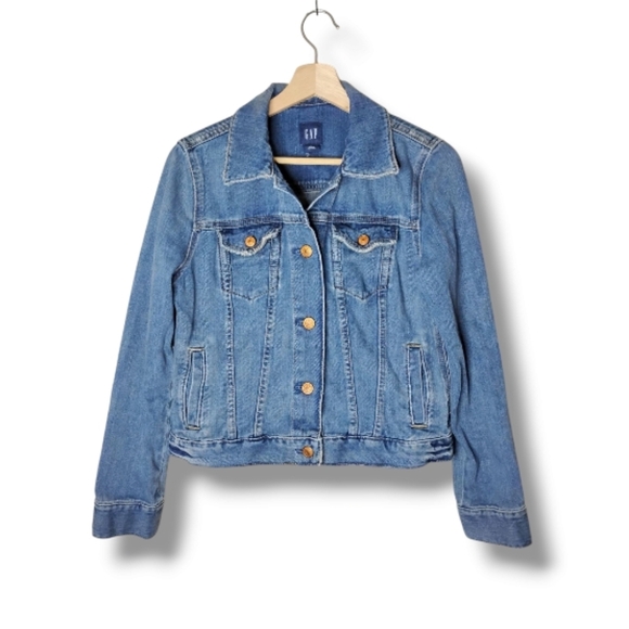 GAP Y2K Jean Jacket Size M Classic Trucker Style Vintage 2000s - Picture 1 of 8